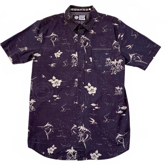 Salty Crew Other - Salty Crew Seafarer Men's Short Sleeve Navy Shirt Nautical Print M